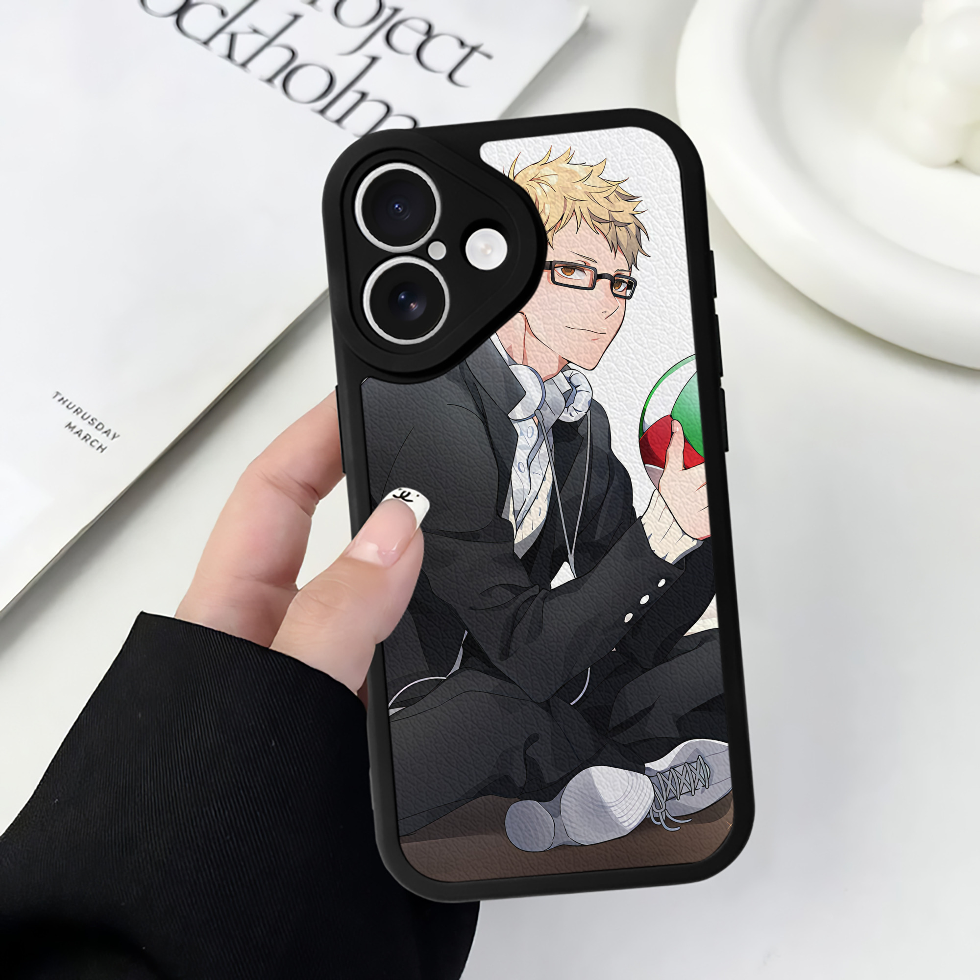 （画像用） ハイキュー!! Haikyu!! 【iPhone 16シリーズ対応】シリコンスマホケース（レザー調） 材質：シリコン